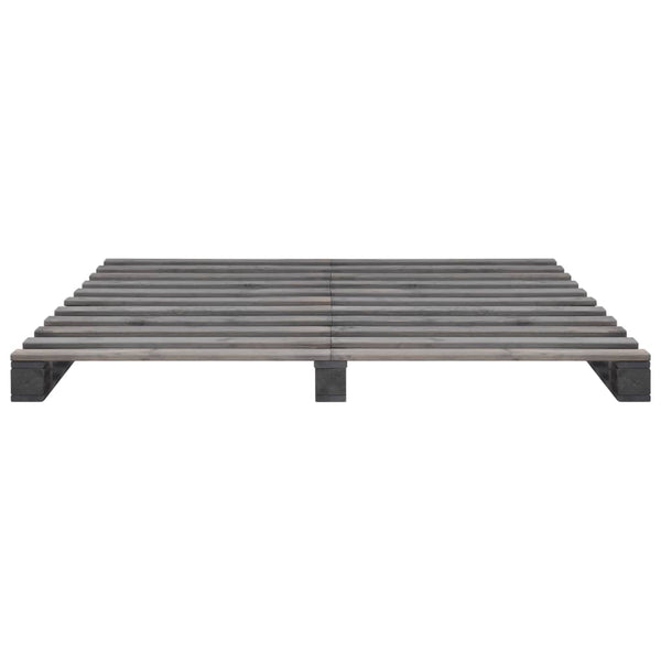 vidaXL Pallet Bed Grey Solid Pine Wood 160x200 cm