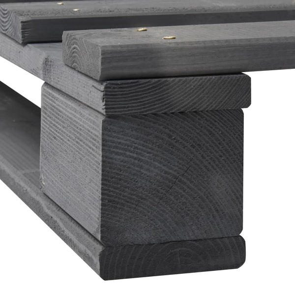 vidaXL Pallet Bed Grey Solid Pine Wood 160x200 cm