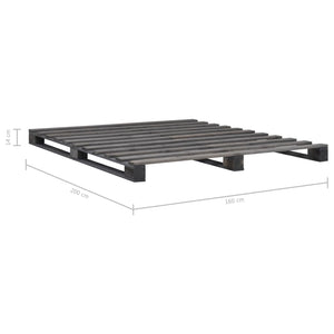 vidaXL Pallet Bed Grey Solid Pine Wood 160x200 cm