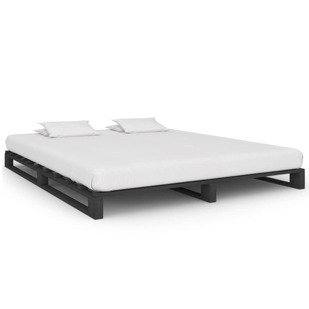 vidaXL Pallet Bed Grey Solid Pine Wood 180x200 cm