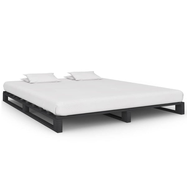 vidaXL Pallet Bed Grey Solid Pine Wood 180x200 cm