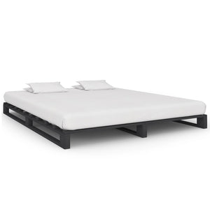vidaXL Pallet Bed Grey Solid Pine Wood 200x200 cm