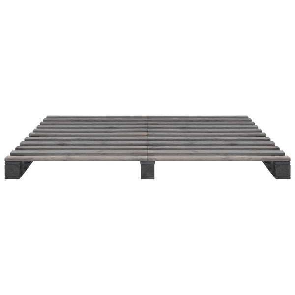 vidaXL Pallet Bed Grey Solid Pine Wood 200x200 cm