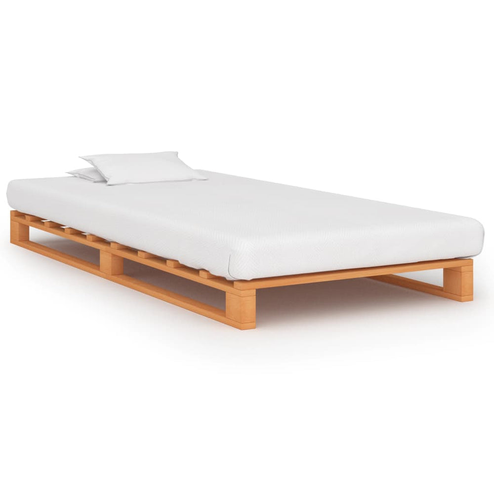 vidaXL Pallet Bed Brown Solid Pine Wood 90x200 cm