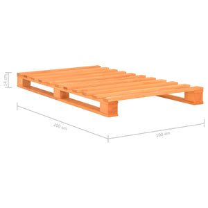 vidaXL Pallet Bed Brown Solid Pine Wood 100x200 cm