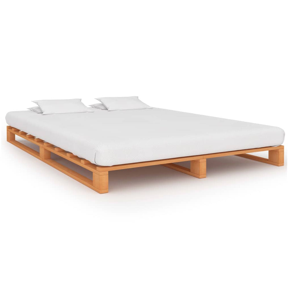 vidaXL Pallet Bed Brown Solid Pine Wood 120x200 cm
