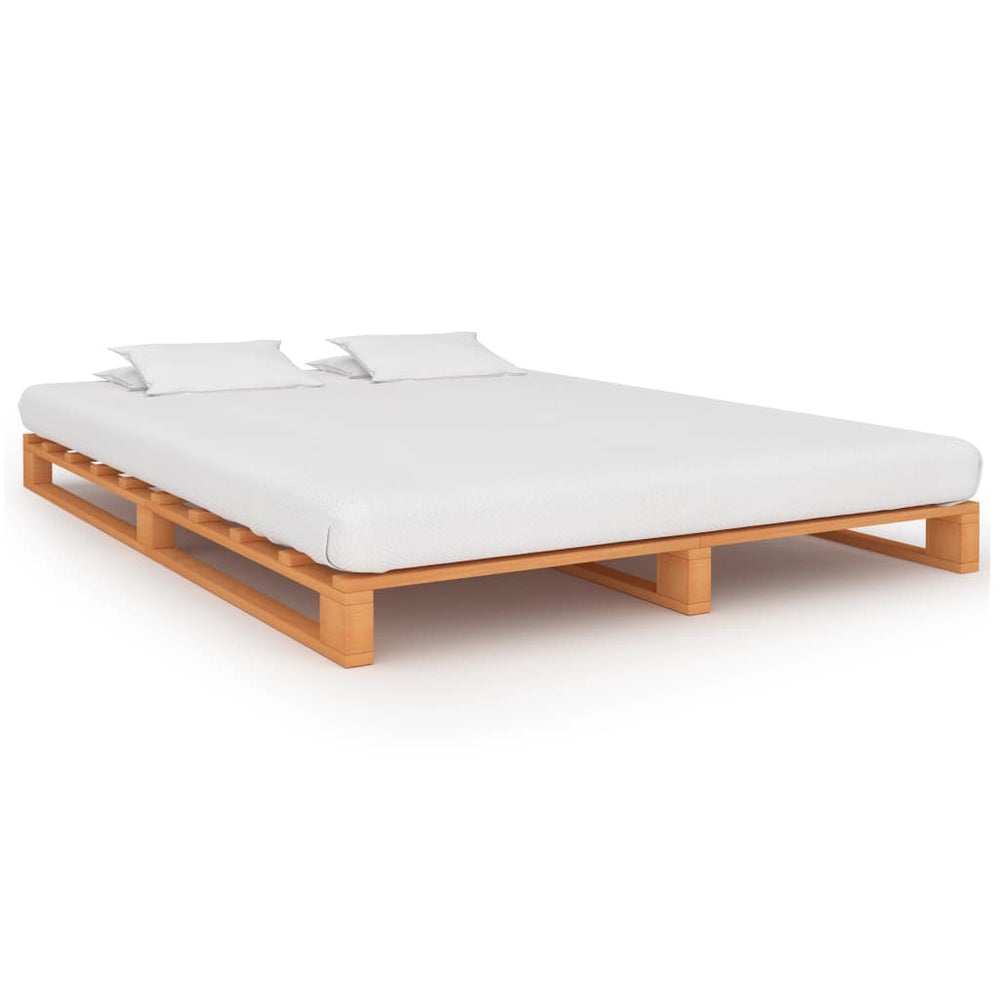 vidaXL Pallet Bed Brown Pine Wood 140x200 cm