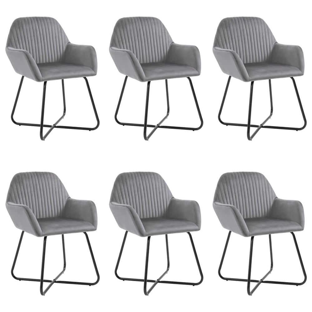 vidaXL Dining Chairs 6 pcs. Grey Velvet