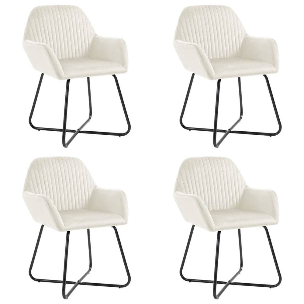 vidaXL Dining Chairs 4 pcs Cream Velvet