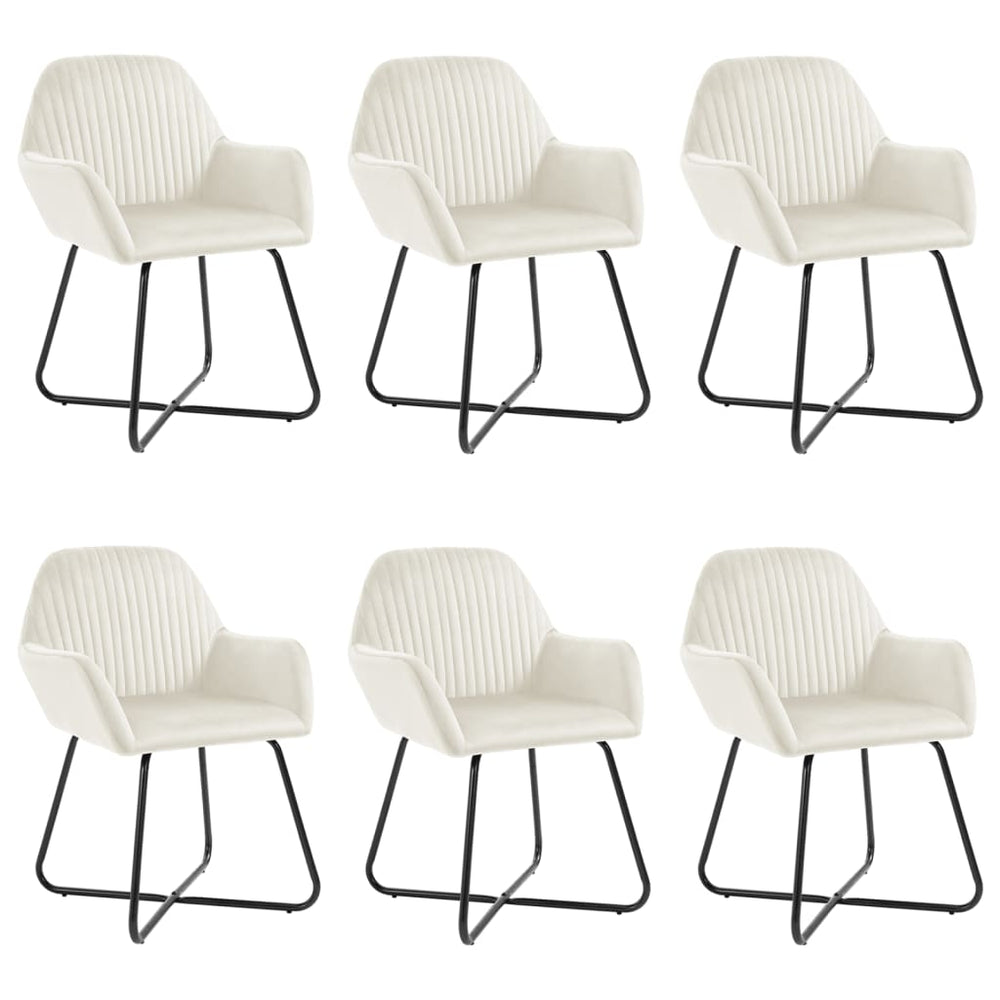 vidaXL Dining Chairs 6 pcs Cream Velvet