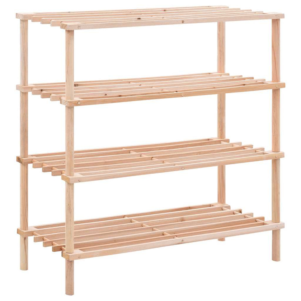 vidaXL 4-Tier Fir Wood Shoe Rack
