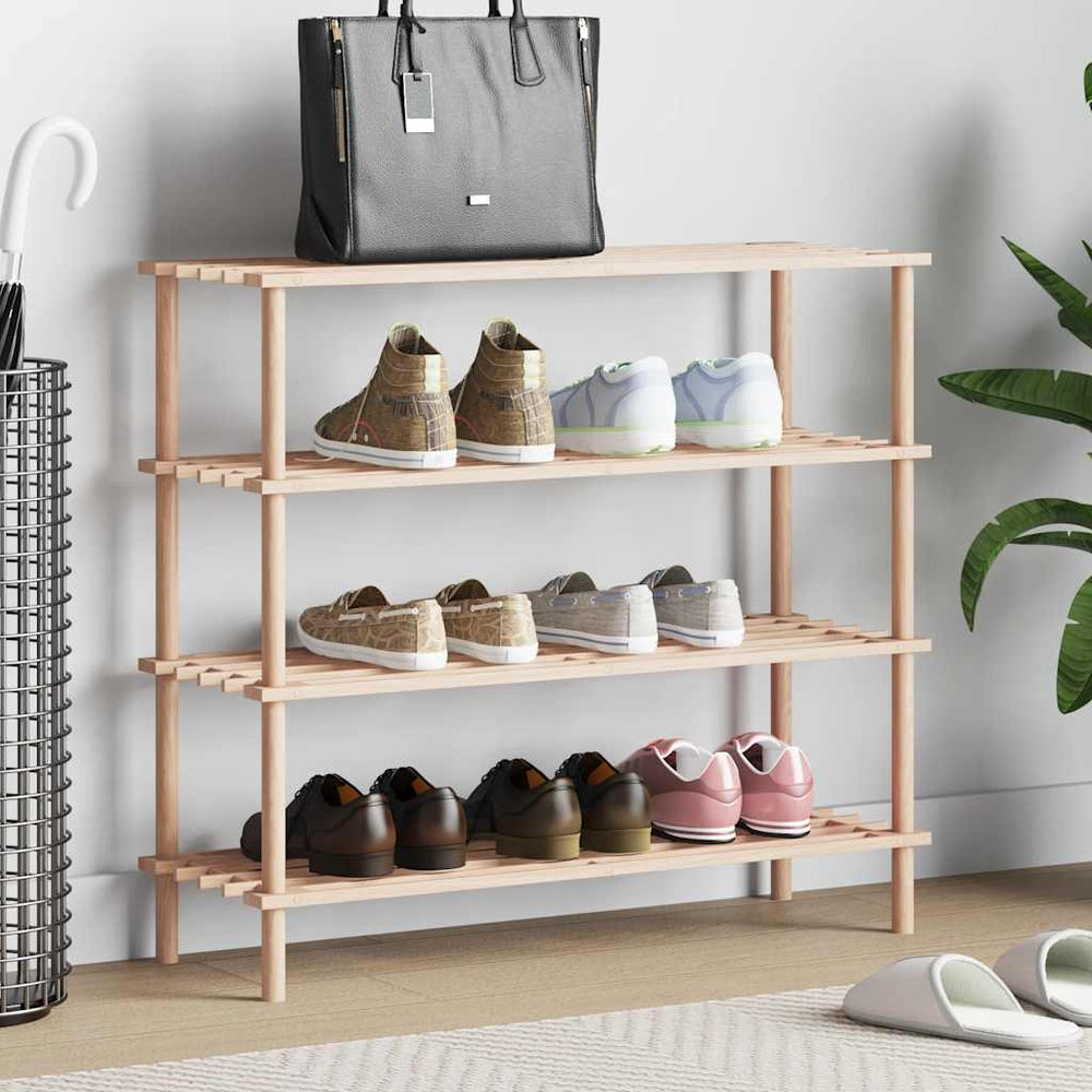 vidaXL 4-Tier Fir Wood Shoe Rack