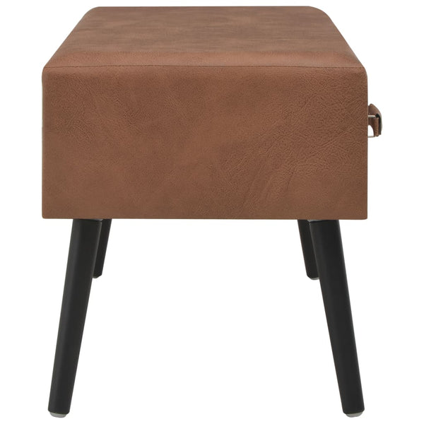 vidaXL Bench with Drawers 80 cm Dark Brown Faux Leather