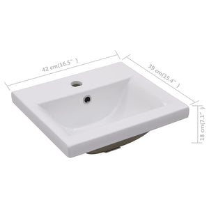vidaXL Inset Basin 42x39x18 cm Ceramic White
