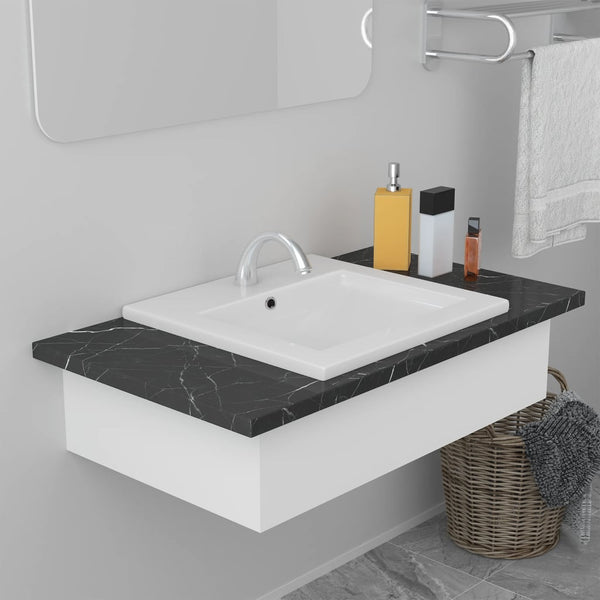 vidaXL Inset Basin 42x39x18 cm Ceramic White
