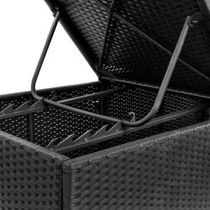 vidaXL Sun Loungers with Cushions 2 pcs Poly Rattan Black