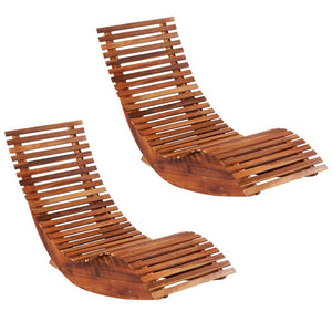 vidaXL Rocking Loungers 2 pcs Solid Acacia Wood