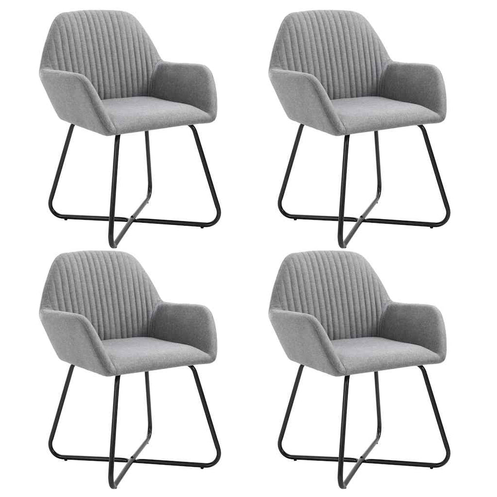 vidaXL Dining Chairs 4 pcs. Light Grey Fabric