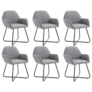 vidaXL Dining Chairs 6 pcs Light Grey Fabric