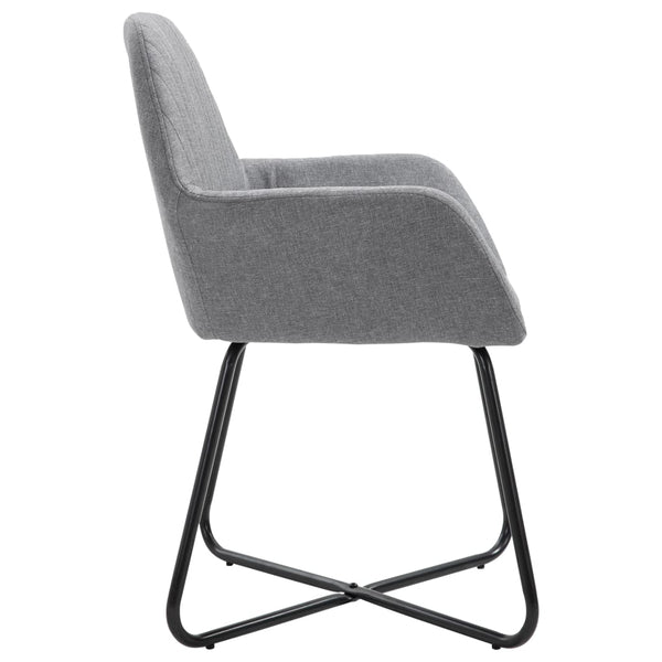 vidaXL Dining Chairs 6 pcs Light Grey Fabric