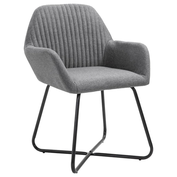 vidaXL Dining Chairs 6 pcs Dark Grey Fabric