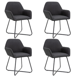 vidaXL Dining Chairs 4 pcs Black Fabric