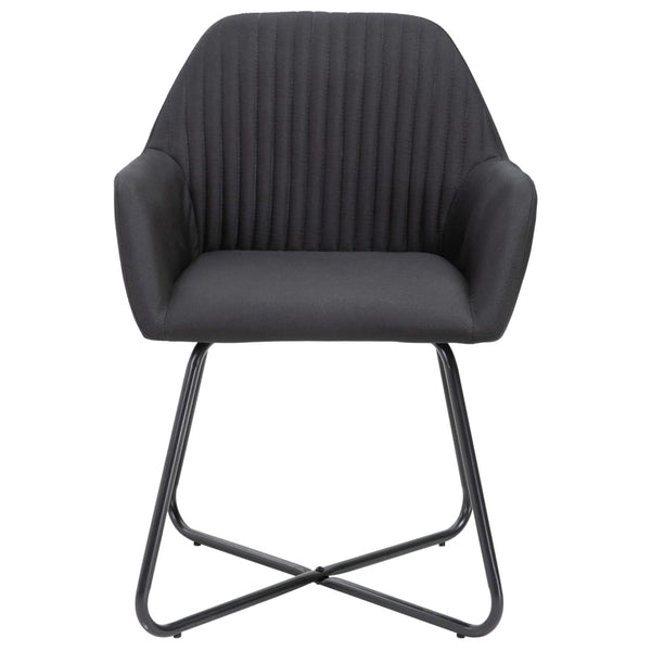 vidaXL Dining Chairs 4 pcs Black Fabric