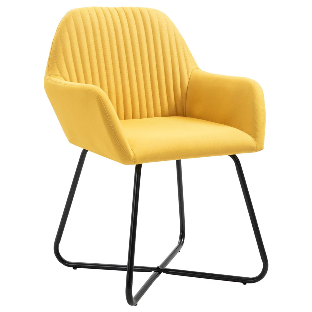 vidaXL Dining Chairs 6 pcs Yellow Fabric