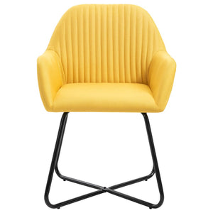 vidaXL Dining Chairs 6 pcs Yellow Fabric