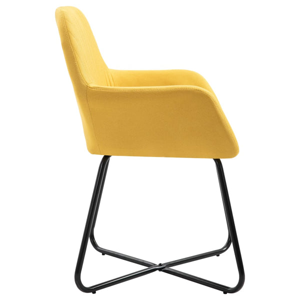vidaXL Dining Chairs 6 pcs Yellow Fabric