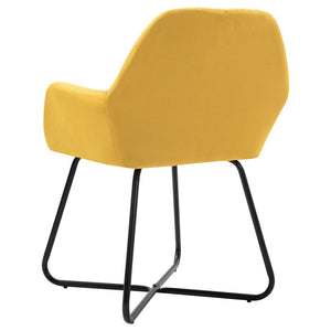 vidaXL Dining Chairs 6 pcs Yellow Fabric