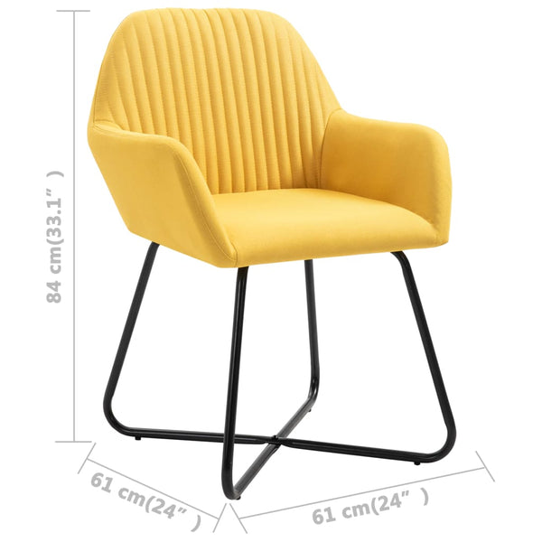 vidaXL Dining Chairs 6 pcs Yellow Fabric