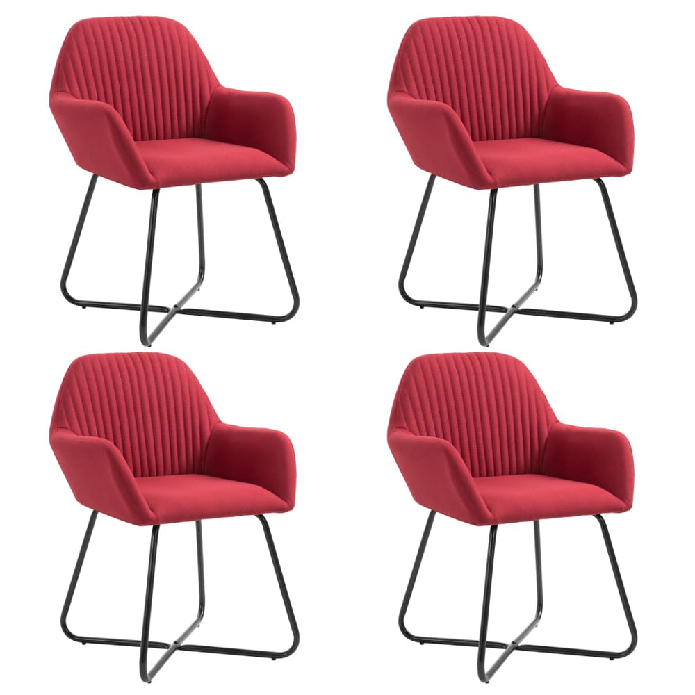 vidaXL Dining Chairs 4 pcs. Wine Red Fabric