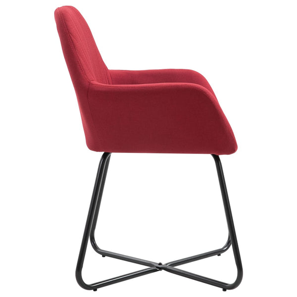 vidaXL Dining Chairs 6 pcs Wine Red Fabric