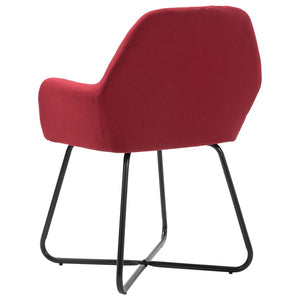 vidaXL Dining Chairs 6 pcs Wine Red Fabric