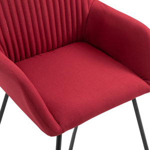 vidaXL Dining Chairs 6 pcs Wine Red Fabric