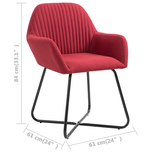 vidaXL Dining Chairs 6 pcs Wine Red Fabric