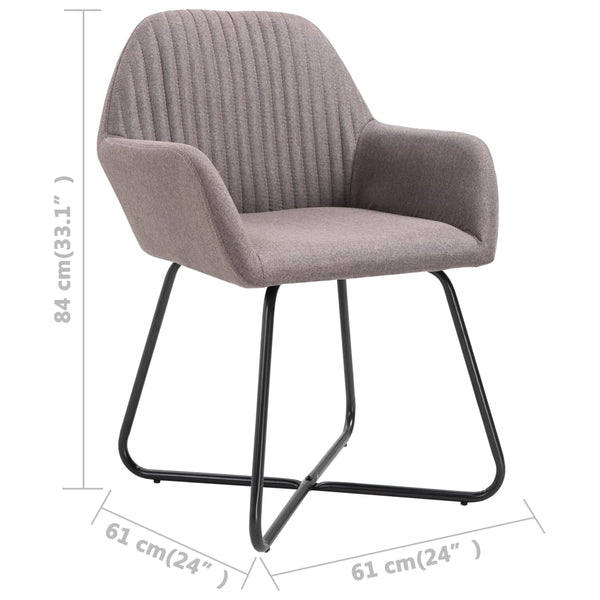 vidaXL Dining Chairs 4 pcs Taupe Fabric