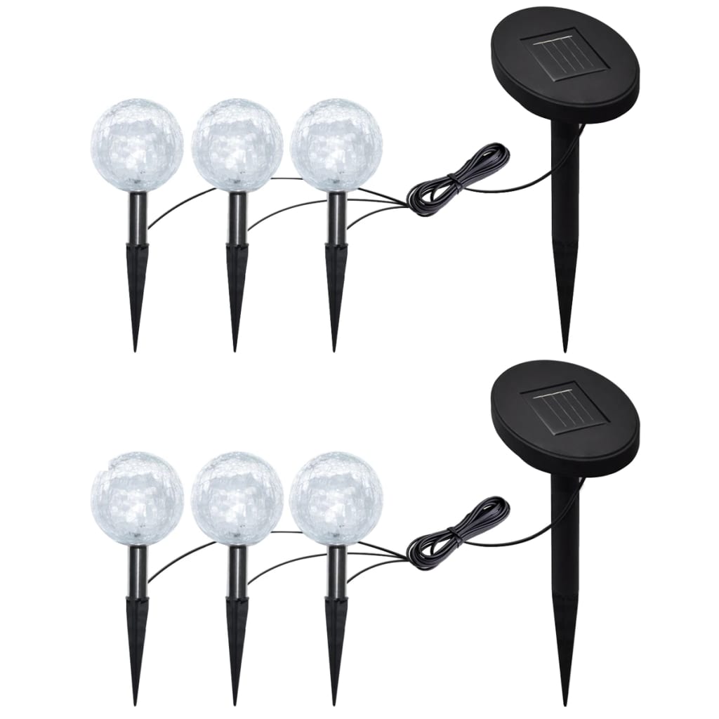 vidaXL Garden Lights 6 pcs. LED with Ground Spikes & Solar Panels