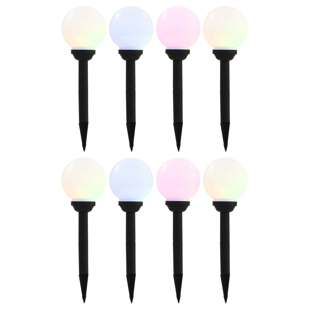vidaXL Outdoor Solar Lamps 8 Pcs. LED Ball 15 cm RGB