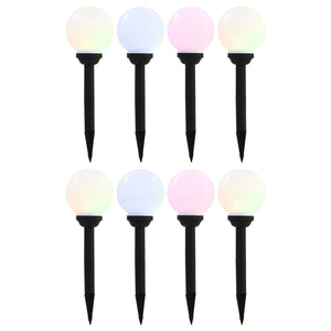 vidaXL Outdoor Solar Lamps 8 Pcs. LED Ball 15 cm RGB