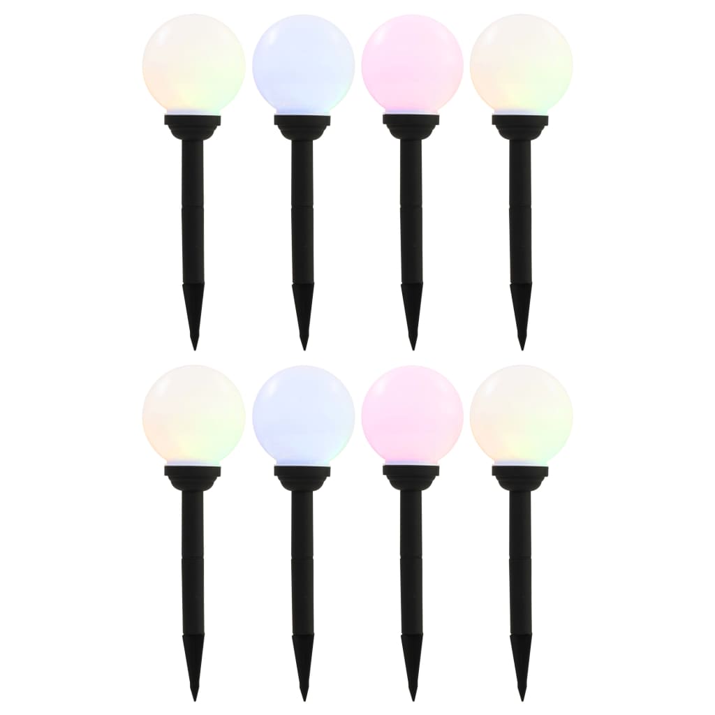 vidaXL Outdoor Solar Lamps 8 Pcs. LED Ball 15 cm RGB