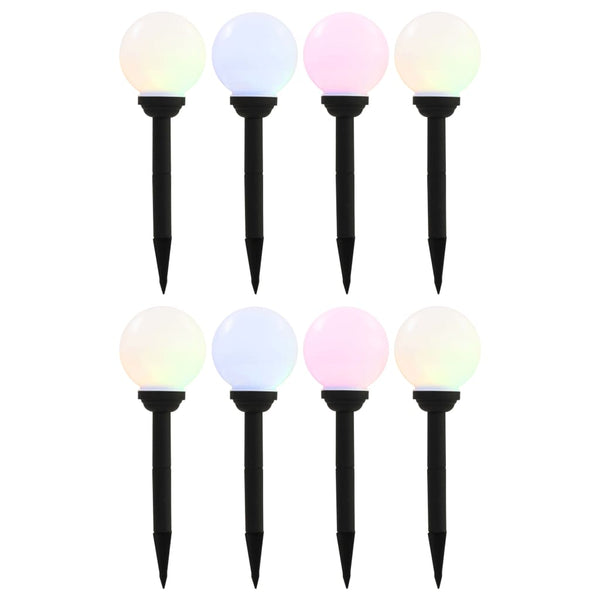 vidaXL Outdoor Solar Lamps 8 Pcs. LED Ball 15 cm RGB