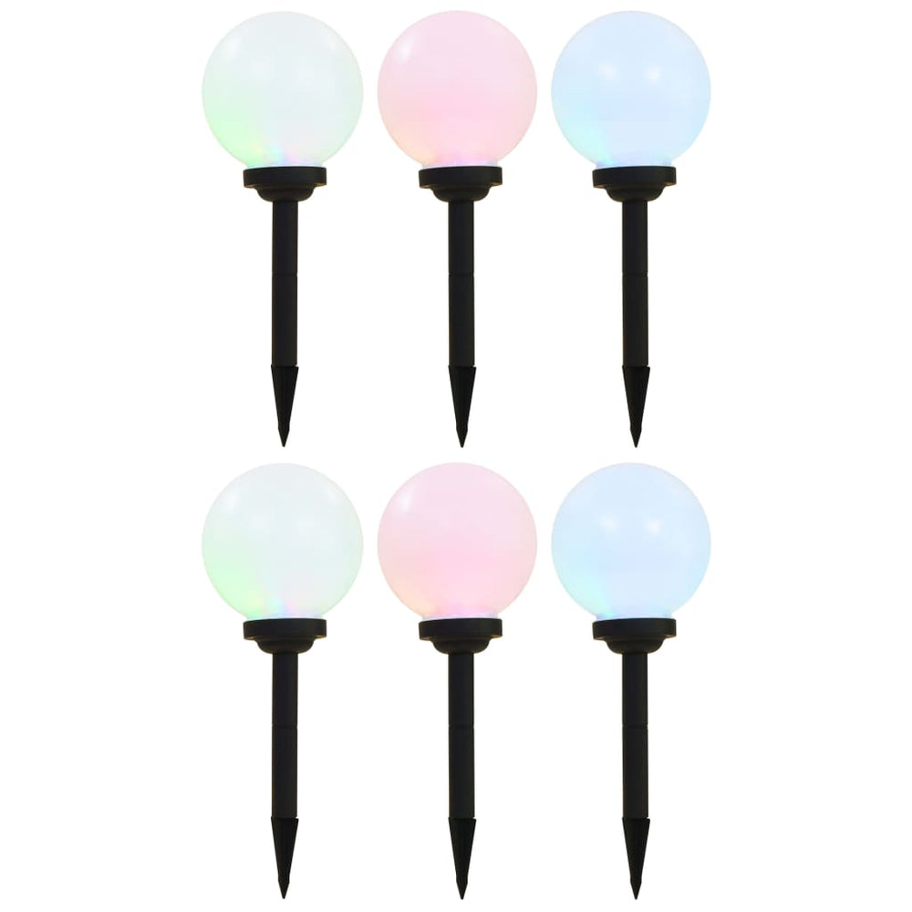 vidaXL Outdoor Solar Lights 6 pcs. LED Sphere 20 cm RGB