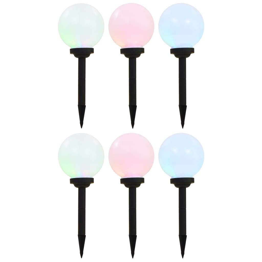 vidaXL Outdoor Solar Lights 6 pcs. LED Sphere 20 cm RGB