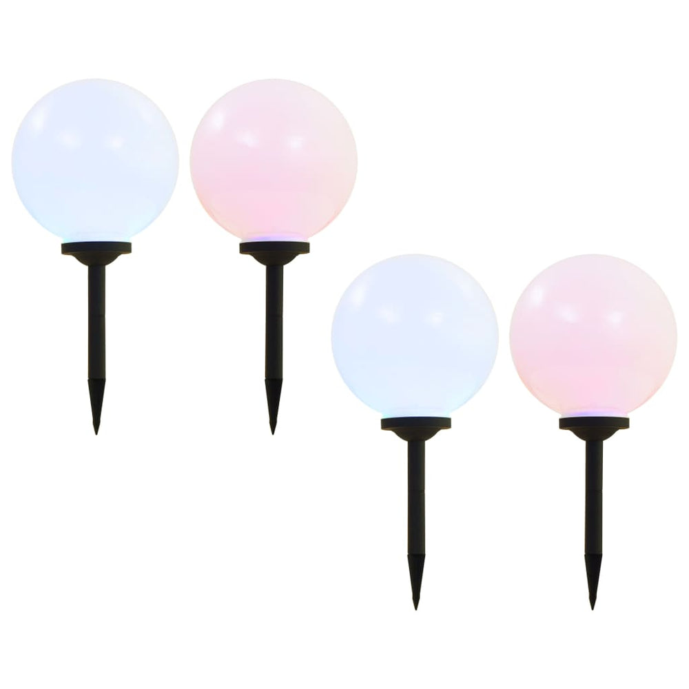 vidaXL Outdoor Solar Lights 4 pcs. LED Sphere 30 cm RGB