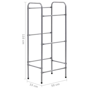 vidaXL Crate Rack for 3 Crates Silver 50x33x116 cm Steel