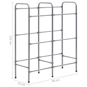 vidaXL Crate Rack for 6 Crates Silver 96x33x116 cm Steel