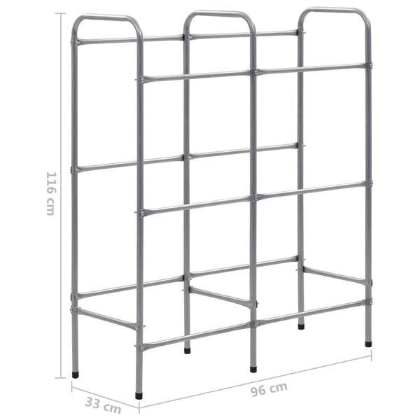 vidaXL Crate Rack for 6 Crates Silver 96x33x116 cm Steel