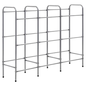 vidaXL Crate Rack for 9 Crates Silver 145x33x116 cm Steel